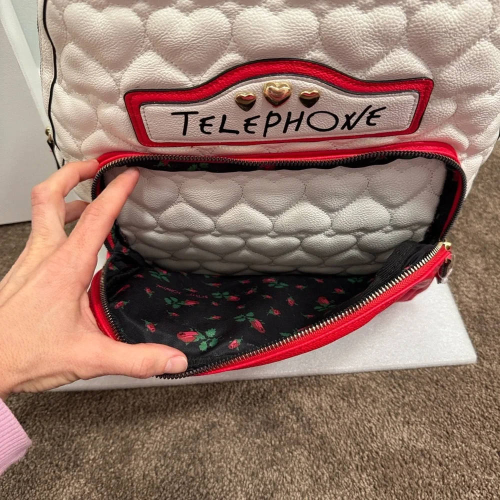 Betsey Johnson rare telephone booth full size backpack - Picture 2 of 6
